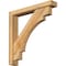 Ekena Millwork Merced Block Rough Sawn Bracket w/ Offset Brace, Western Red Cedar, 4"W x 24"D x 24"H BKT0402X24X24MRC05RWR - alternate 1